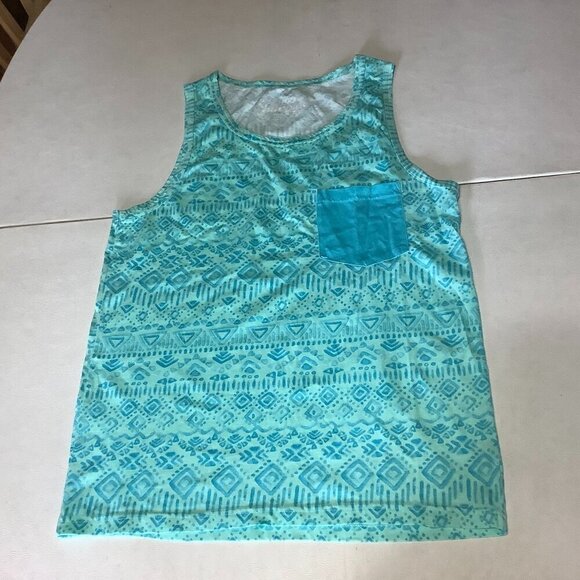 Other - Men's Chubbies Tank Top Size S Blue Sleeveless Beach Geometric